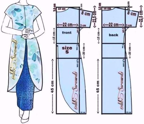 Pattern Drafting Bodice, Pola Blus, Abaya Pattern, Sewing Measurements, Dress Patterns Diy, Sewing Easy Diy, Sewing Clothes Women, Fashion Design Patterns, Sewing Tutorials Clothes