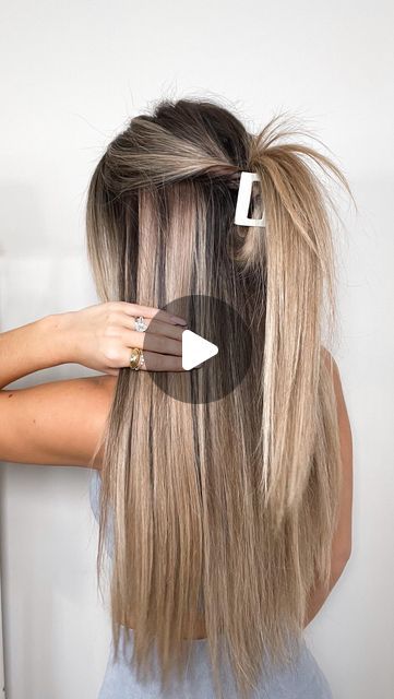 KAIT CURNOW on Instagram: "Easy Claw Clip Hair 🤍 this easy half up hairstyle has remained a favorite + most loved by you! Save this for later when you’re in need of a little hair inspo and let me know what hair ideas you want to see for spring and summer   #hairtutorial #hairstyles #hairideas #hairinspo #halfuphair #halfuphairstyle #clawclip #clawcliphairstyle" Half Up Hairstyle, Half Updo Hairstyles, Claw Clip Hair, Hair Flyer, Wacky Hair Days, Wacky Hair, Long Hair Wedding Styles, Clip Hairstyles, Greasy Hair Hairstyles