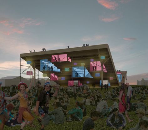 Outdoor Music Festival, Box Architecture, Architecture Design Competition, Danish Architecture, Outdoor Music, Stairs Architecture, Design Competitions, Urban Area, Event Space