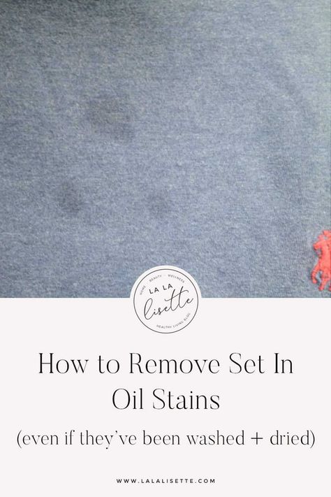 This oil stain removal method really works! How to Get Oil Stains Out of Clothes even if they've been washed and dried #oilstain #oilstainremoval #greasespot #laundrytips #laundrystains Remove Oil Stains, Deep Cleaning Hacks, Clean Baking Pans, Cleaning Painted Walls, Laundry Stains, Oil Stain, Grease Stains, Deep Cleaning Tips, Household Cleaning Tips