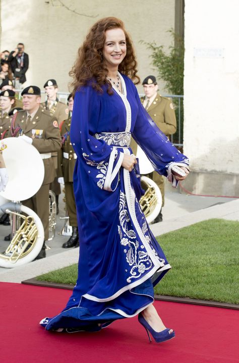 Princess Lalla Salma, Morocco- HarpersBAZAAR.com Caftan Gallery, Lalla Salma, Arab Dress, Abaya Design, Moroccan Clothing, Muslim Style, Style Royal, Moroccan Fashion, Estilo Real