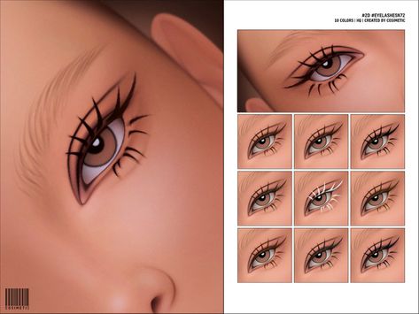 The Sims Resource - Maxis Match 2D Eyelashes N72 Sims4 Cc Maxis Match Eyelashes, Sims 4cc Eyelashes, Ts4 Eyes, Sims4 Makeup, 30s Makeup, Sims 4 Makeup, Cc Makeup, Makeup Cc, Play Sims 4