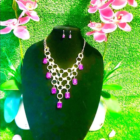 Dolphin Necklace, Multi Chain Necklace, Pressed Flower Necklace, Crystal Choker Necklace, Statement Choker Necklace, Baroque Pearl Necklace, Gold Necklace Set, Purple Rhinestone, Crystal Choker