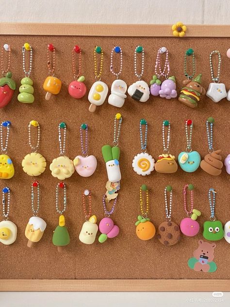 Polymer Clay Charms Kawaii, Paper Flower Crafts For Kids, Air Dry Clay Charms, Clay Magnet Ideas, Flower Crafts For Kids, Kawaii Clay, Magnet Ideas, Air Clay, Clay Crafts For Kids