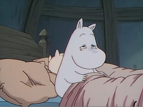 Mornings Are Hard Sleepy Reference, Sleepy Icon, Bed Cartoon, Moomin Valley, Sleepy Head, Tove Jansson, Cartoon Profile Pictures, Cartoon Profile Pics, Vintage Cartoon