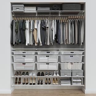 The Container Store: Storage, Organization & Custom Closets | Closet Affordable Closet Systems, Container Store Closet, Best Closet Systems, Elfa Closet, Front Closet, Closet Solutions, Entry Closet, Small Closet Space, Coat Storage