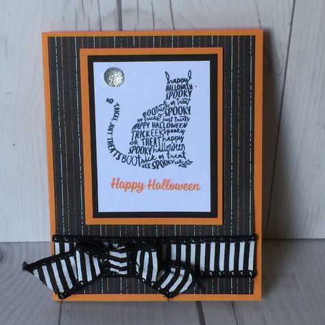 Spooky Cat Stampin Up Cards, Stampin Up Spooky Cat Halloween Cards, Stampin Up Spooky Cat, Tags Stampin Up, Papercraft Ideas, Spooky Cat, Spooky Night, Cat Stamp, Coffee Cards