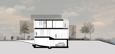 Villa S2,Section Parking Plan, Basement Parking, Modern Minimalist House, Basement House Plans, Drawing Architecture, Residential Building Design, Basement House, House Plan Gallery, Villa Plan