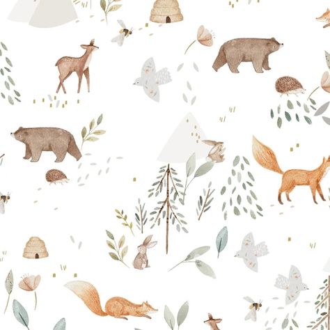 GoldCactusShop - Etsy Canada Gender Neutral Nursery Wallpaper Woodland, Woodland Nursery White Crib, Woodland Nursery Ideas Gender Neutral, Neutral Forest Nursery, Woodland Nursery Curtains, Woodland Baby Nursery Theme, Woodland Nursery Color Scheme, Green Woodland Nursery, Nursery Ideas Woodland