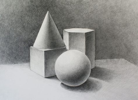 How to Draw Objects Vide Lesson - Discover how to draw a still ... Value Drawing, Rendering Drawing, Geometric Shapes Drawing, Pola Kotak, Composition Drawing, Shading Drawing, Geometric Shapes Art, Observational Drawing, Drawing Examples