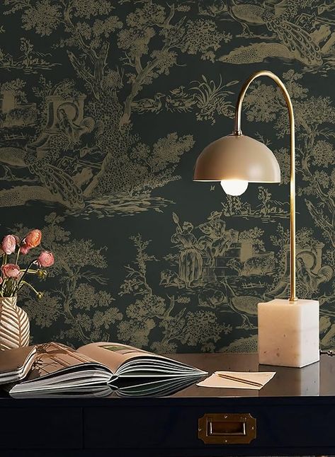 Amazon.com: CiCiwind Peel and Stick Wallpaper Vintage Wallpaper Toile Contact Paper Black and Brown Wallpaper Removable Self-Adhesive Wallpaper for Bedroom Bathroom 16In×78.7In : Everything Else Black And Brown Wallpaper, Khaki Wallpaper, Wallpaper Design Pattern, Wallpaper For Bedroom, Frosted Window Film, Modern Home Interior Design, Interior Design Boards, Paper Black, Beige Wallpaper