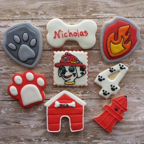 Paw Patrol Marshall | Cookie Connection Paw Patrol Birthday Cake Boys, Paw Patrol Cookies, Paw Patrol Cupcakes, Paw Patrol Marshall, Paw Patrol Birthday Cake, Cartoon Cookie, Cookie Connection, Marshall Paw Patrol, Paw Patrol Cake