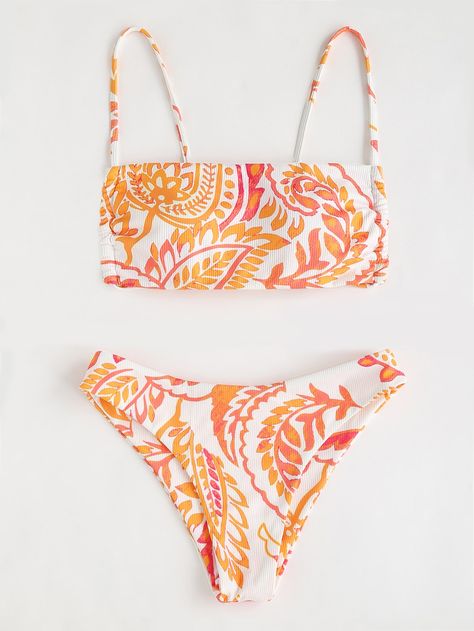 Preppy Swimsuit, Swimsuit Inspo, Estilo Hipster, Cute Bathing Suits, 2 Piece Swimsuits, Swim Suits, Summer Swim Suits, Plant Print, Cute Swimsuits