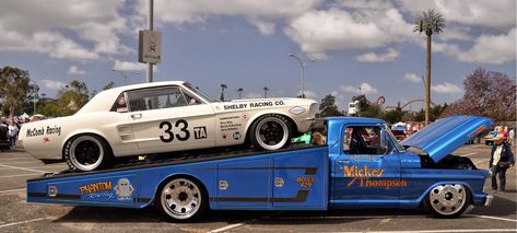 Mickey Thompson Ramp Truck Ford Gt 40, Truck Ramps, Car Hauler, Gt 40, Shelby Mustang, Car Carrier, Vintage Muscle Cars, Classic Mustang, Carroll Shelby