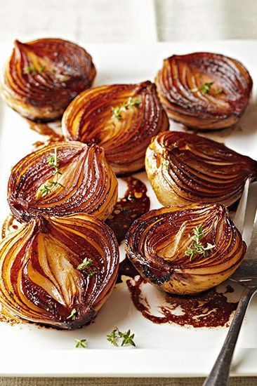 Pair these balsamic roasted onions with grilled steak or shrimp for a restaurant-worthy dinner. #balsamiconions #onionrecipes #caramelizedonions #easysidedish #bhg Balsamic Onions, Bawang Bombay, Roasted Onions, Onion Recipes, Knife And Fork, Veggie Sides, Veggie Dishes, Onion Rings, Vegetable Side Dishes