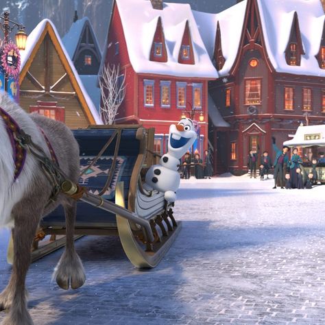 New trailer for OLAF’S FROZEN ADVENTURE #OlafsFrozenAdventure #PixarCoco Christmas Moose Wallpaper, Moose Wallpaper, Fairy Tale Village, Sven Frozen, Olaf's Frozen Adventure, Frozen Wallpaper, Decor Mural, Village Christmas, Disney Frozen Olaf