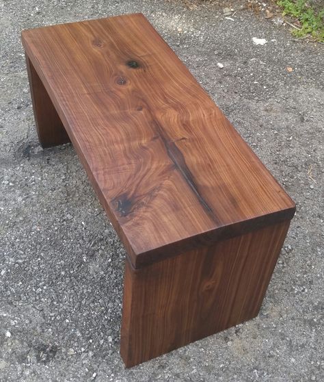 Wooden Bench Indoor, Small Wooden Stool, Walnut Bench, Handmade Furniture Design, Wood Bench Outdoor, Diy Wood Bench, Stickley Furniture, Diy Bench Outdoor, Live Edge Coffee Table