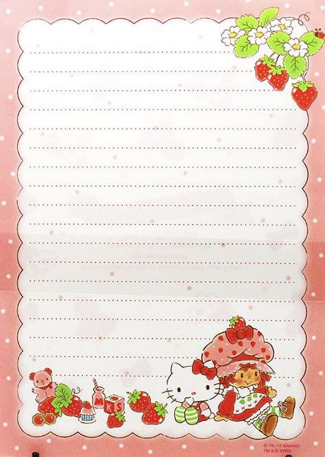 Kertas Binder, خريطة ذهنية, Memo Pad Design, Hello Kitty Printables, Writing Paper Printable Stationery, Note Writing Paper, Hello Kitty Crafts, Writing Paper Printable, Memo Paper