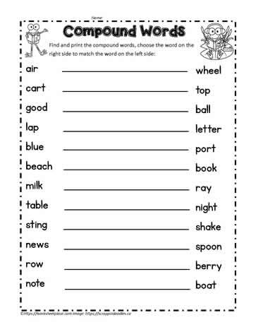 Compound Words Worksheets, Compound Words Activities, Reading Foundational Skills, Words Worksheet, Consonant Blends, Have Fun Teaching, English Grammar Worksheets, English Worksheets For Kids, Jolly Phonics