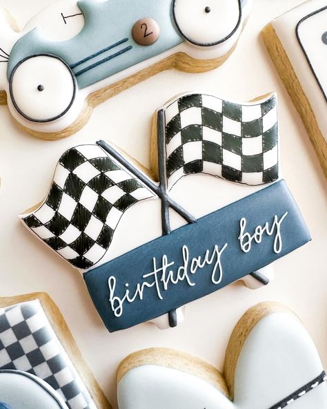 Two fast 🏎️ Racing car transfer sheet can be found on my website! I used them for two designs in this set 🩵 . . . Inspo from this set came from @sarahscookiejar and @bestbitecookieco ! . . . . . . . . . . . #racecarcookies #boycookies #boybirthdaytheme #decoratedsugarcookies #dallascustomcookies #royalicingtransfers Retro Two Fast Birthday, Race Car Themed Cookies, Fast One Cookies Birthday, Two Fast Cookies Birthday, Race Car Cake Pops, Two Fast Birthday Food, Two Fast Cookies, Race Car Cookies, Cars Cookies