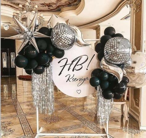 Glam Balloon Decorations, Star Balloon Backdrop, Disco Balloon Decor, Disco Balloon Garland, Disco Balloons, Deco Ballon, Disco Birthday Party, Disco Party Decorations, Sing And Dance