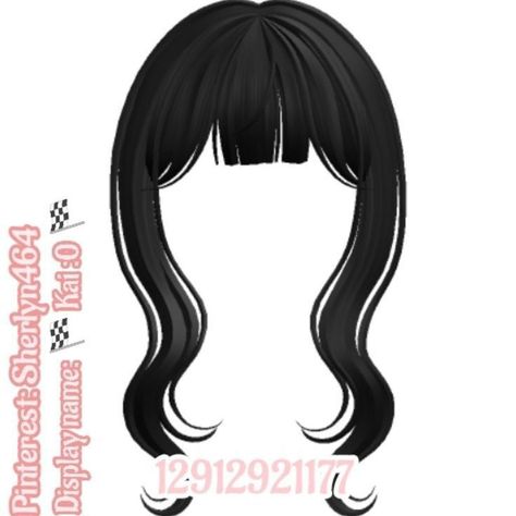 Roblox Id Hair Black, Roblox Codes Hair Black, Roblox Blonde Hair, Blonde Hair Bangs, Black Hair Id Roblox, Black Hair Bangs, Black Hair Bun, Roblox Ids, Wavy Bangs