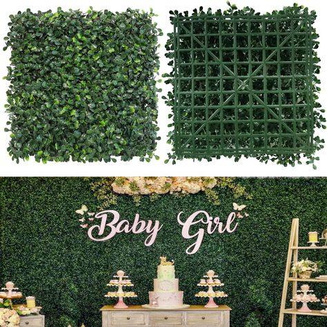 PRICES MAY VARY. 【Realistic Boxwood Panels】Our artificial boxwood wall panels include 16 panels, each measuring 10*10 inches, with 100 dense and realistic fake leaves. These leaves have been upgraded with 4 layers, 2 in high, resulting in a lusher appearance. Despite their small size, the grass wall panels offer great flexibility for decoration, creating a vibrant atmosphere to uplift your mood. 【Easy DIY Installation】With interlocking connectors and a porous base, easy and flexible installation Fake Grass Backdrop, Wedding Backdrop Indoor, Faux Green Wall, Boxwood Wall, Fake Leaves, Artificial Green Wall, Plant Wall Decor, Grass Wall, Faux Leaf