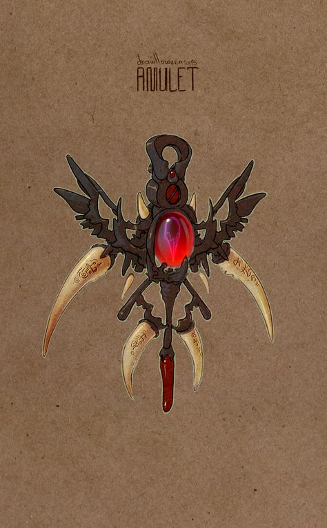 Drawlloween_Amulet by Clavicl6 on DeviantArt Fantasy Amulet Art, Amulet Fantasy Art, Fantasy Amulet, Magic Objects, Treasure Hoard, Animal Crossing Pc, Relic Hunter, Artifact Art, Drawing Eye