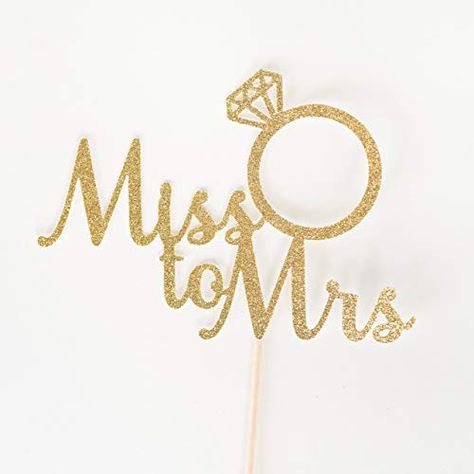 Gold Glitter Miss To Mrs Script Cake Topper, Bridal Shower, Engagement Party, Bachelorette, Stagette, Ring Miss To Mrs Cake Topper, Miss To Mrs Cake, Script Cake Topper, Gold Glitter Paper, Bridal Shower Cake Topper, Miss To Mrs, Wedding Shower Decorations, Glitter Wedding Invitations, Bridal Shower Cakes