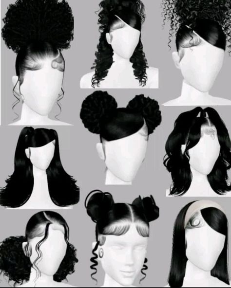 Hair Styles For Mannequin Heads, Hairstyles On Mannequin Head, Hairstyles To Do, Baddie Hairstyles Curly Hair, Cute Slick Back Hairstyles, Hairstyles For The Pool, Hairstyles With Edges, Imvu Hairstyles, Hairstyles With Curled Hair