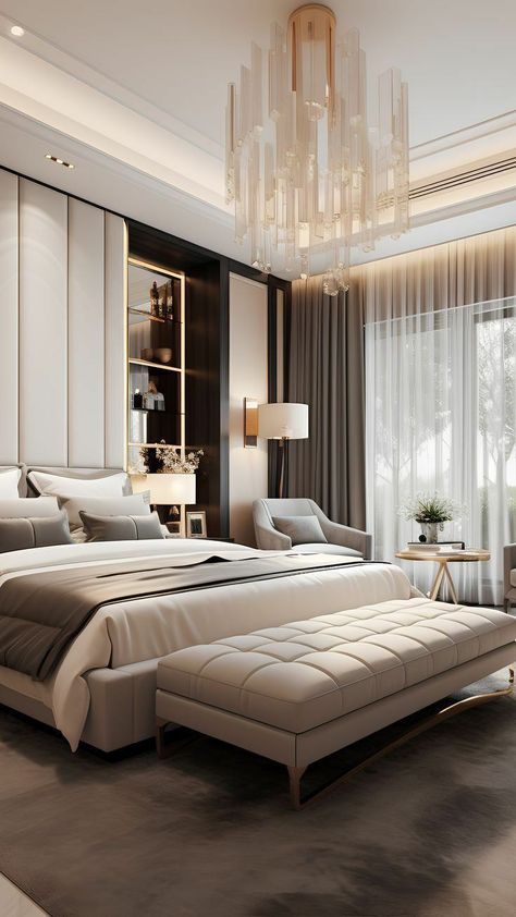 Modern Elegant Bedroom, Luxurious Guest Bedroom, Luxurious Bedrooms Interior, Neutral Guest Bedroom, Small Bedroom Style, Modern Guest Bedroom, Bedroom Designs For Couples, Farmhouse Guest Bedroom, Modern White Bedroom