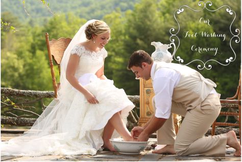 Our Foot Washing Ceremony #wedding #footwashing #sawyerfamilyfarmstead Ceremony Script, Country Wedding Photos, Wedding Ceremony Script, Wedding Reception Seating, Trendy Wedding Invitations, Wedding Veils Lace, Wedding Rituals, Ceremony Wedding, Christian Wedding