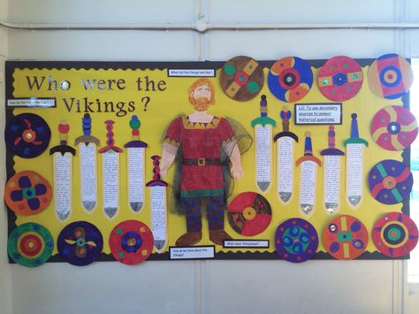 Vikings Y6 Classroom, Vikings Ks2, Vikings For Kids, Rainforest Project, Leif Erikson, Vikings Tattoo, Class Displays, Viking Dragon, School Displays