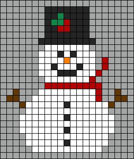 Alpha pattern #110320 | BraceletBook Snow Man Hat, Pixel Art Noel, Crocheted Christmas, Quilt Square Patterns, Xmas Cross Stitch, Pixel Crochet, Cross Stitch Christmas Ornaments, Tapestry Crochet Patterns, Pola Kristik