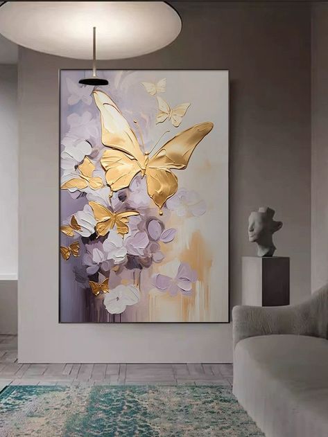 Fantasy Gowns Wedding, Wings Wall Art, Abstract Painting Acrylic Modern, Diy Canvas Art Easy, Gold Art Painting, Abstract Wall Painting, Golden Wings, Canvas Art Projects, Plaster Wall Art