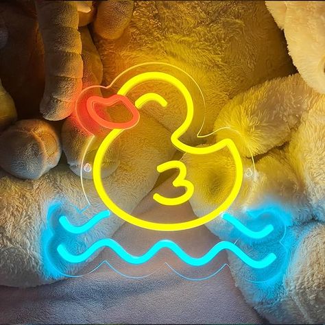 Amazon.com : MHneonsign Duck Neon Sign Birthday Gift for Kids Room Neon Light With Dimmable Switch Duck Decor Led lights Duck Neon Signs for Wall Decor : Tools & Home Improvement Led Wall Decor, Duck Decor, Neon Wall Art, Neon Sign Bedroom, Bedroom Gift, Light Sign, Led Neon Lighting, Neon Light Signs, Cute Room Decor