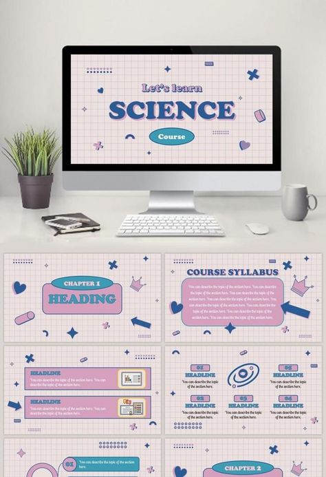 Powerpoint Ideas For School, Science Presentation Template, Power Point Templates Aesthetic, Cute Ppt Template, Blue Ppt Template, Power Point Design Backgrounds, Science Powerpoint Templates, Canva Powerpoint Template, Science Ppt Template