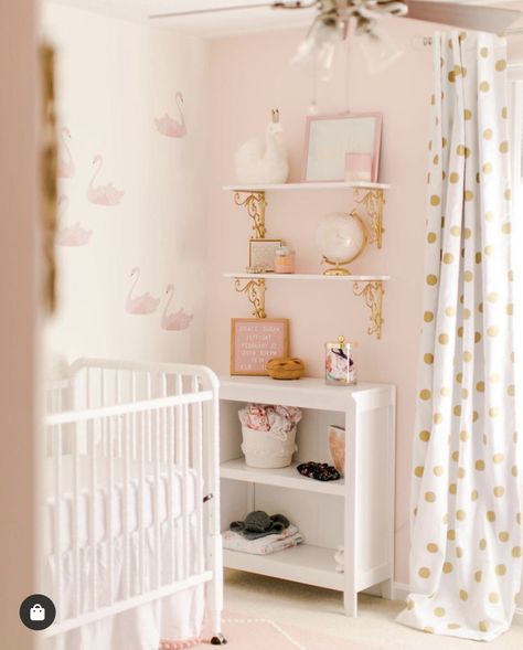 Pink And Gold Swan Nursery, Swan And Ballerina Bedroom, Pink Swan Nursery, Ballerina Nursery Baby Girl, Bows Nursery, Toddler Princess Room, Princess Nursery Theme, Pink And Gold Nursery, Ballerina Nursery Decor