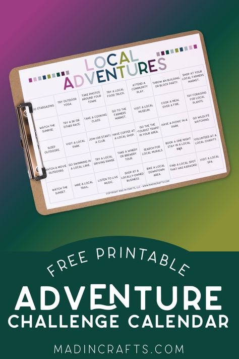 Micro Adventure, Workbook Layout, The Adventure Challenge, Travel Challenge, Challenge Calendar, Fun Prompts, Travel Binder, Adventure Challenge, Create Your Own Adventure