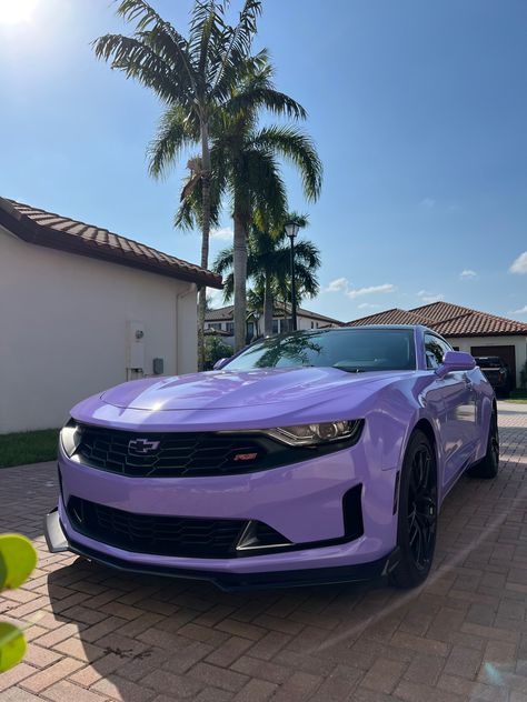 Pink Camaro, Lavender Car, Wallpaper Luxury, Camaro Car, Purple Car, Traditional Advertising, Car Wrapping, Cool Car Accessories, Car Wraps