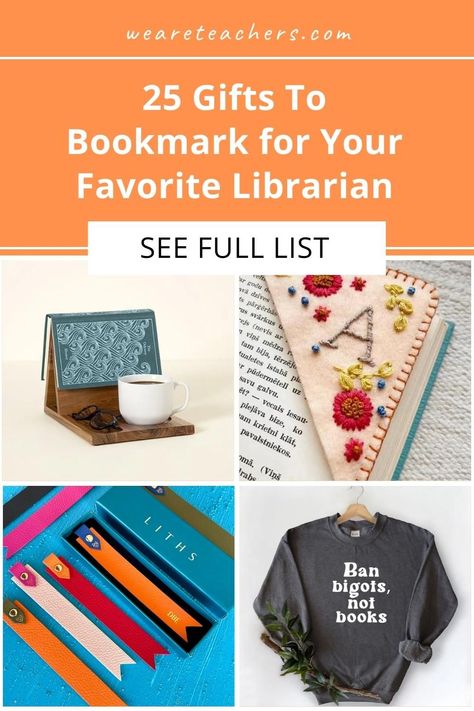 We go through the top gifts for a librarian, from book valets (you read that right) to literary apparel to snack boxes. Elementry School, Inexpensive Diy Gifts, Discounts For Teachers, Snack Boxes, We Are Teachers, Whimsical Accessories, Target Gift Cards, Presents For Teachers, Teaching Inspiration