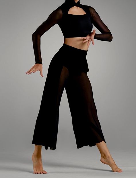 Dance Outfits Contemporary, Black Dance Outfit, Contemporary Dance Costumes Dresses, Contemporary Dance Dress, Contemporary Dance Outfits, Black Dance Costumes, Jazz Dance Outfits, Jazz Outfits, Modern Dans