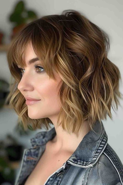 The Best Bob Haircuts & Hairstyles of 2024 Shattered Bob With Bangs, Angled Bob With Bangs, Bobs Bangs, A Line Bob With Bangs, Wavy Angled Bob, Layered Curly Haircuts, Best Curly Haircuts, Short Angled Bobs, Bangs Wavy Hair