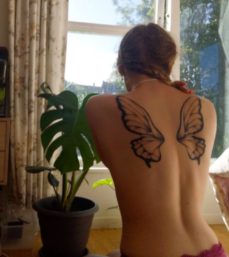 Butterfly Tattoo Wings Back, Butterfly Wing Tattoos On Back, Moth Wing Tattoo On Back, Butterfly Wing Tattoo On Back, Pixie Wings Tattoo On Back, Wing Tattoo Designs For Women Back, Fairy Wings Tattoo On Back, Butterfly Wing Back Tattoo, Fairy Wings Tattoo On Back Women