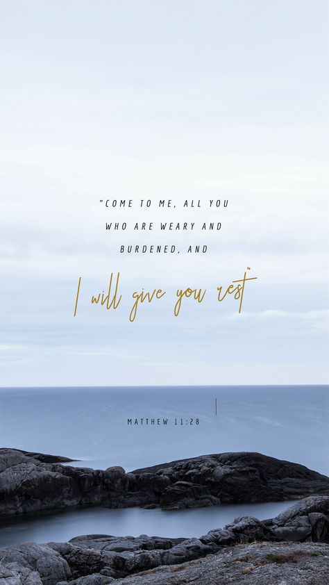 Matthew 11:28 New International Version (NIV) “Come to me, all you who are weary and burdened, and I will give you rest. Hope Bible Verses, Woord Van God, Bible Verses About Faith, Quotes Bible, Ayat Alkitab, Come To Me, Faith Bible, Jesus Bible, Faith Prayer