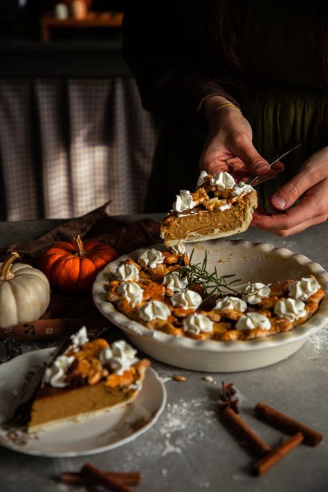 Pie Crust Leaves, Pie Inspiration, Pumpkin Pie From Scratch, Spiced Whipped Cream, Pie From Scratch, Train Pumpkin, Pumpkin Pie Spice Mix, Fun Thanksgiving Desserts, Buttery Pie Crust