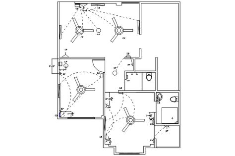 House Electrical Plan In AutoCAD File which includes detail of electric layout unit, detail of fan, detail of doors and windows. Electrical Layout Plan, Plan Of A House, Electrical Cad, Residential Electrical, Electrical Circuit Diagram, Drawing Software, Layout Plan, Shortcut Keys, Electrical Layout