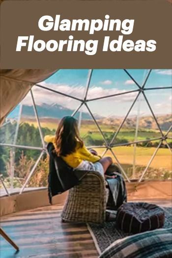 woman sitting in share in glamping yurt How To Create A Glamping Tent, Luxury Glamping Tents, Glamping Platform, Geo Dome Glamping, Yurt Glamping Luxury Camping, Camper Flooring, Foam Tiles, Outdoor Vacation, Lake Vacation