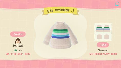 animal crossing gay / mlm custom design sweater Animal Crossing Pride Clothes, Pride Outfit, Animal Crossing Game, Diy Clothing, Animal Crossing, Diy Clothes, Custom Design, Animals, Clothes