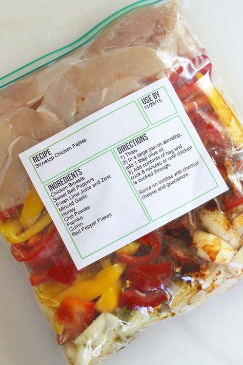 Make Ahead Freezer Chicken Fajitas | The Family Freezer The Family Freezer, Family Freezer, Freezing Food, Freezer Recipes, Slow Cooker Freezer Meals, Freezer Friendly Meals, Freezable Meals, Freezer Meal Planning, Make Ahead Freezer Meals